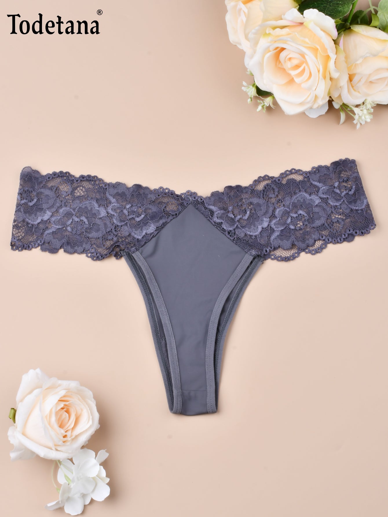 7 tangas de encaje floral de tiro bajo