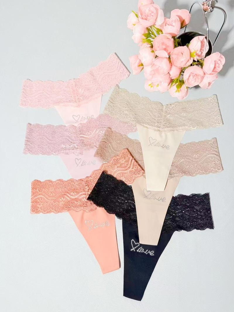 LOVE Lace Thong 6 Pack