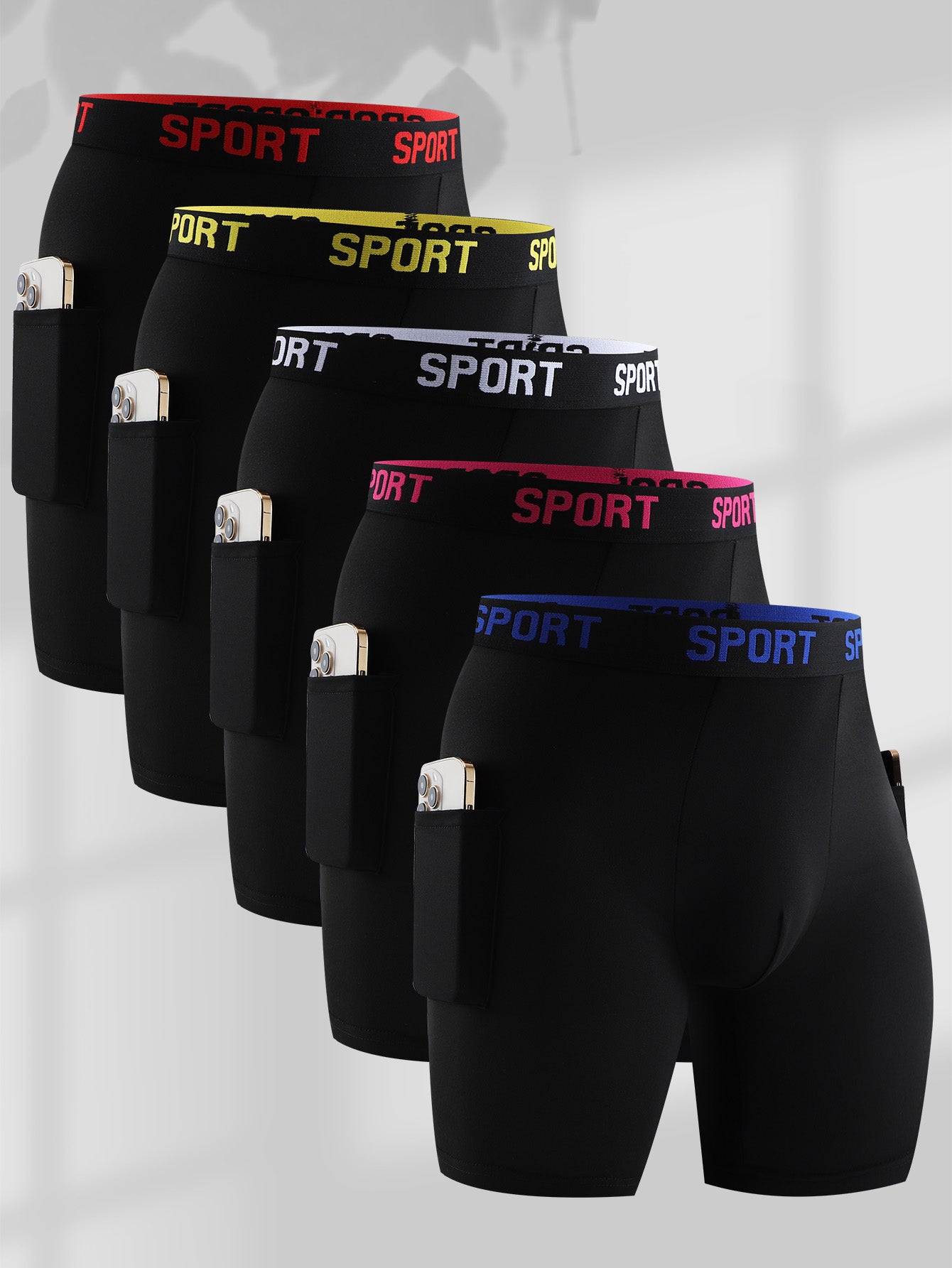 Dual Pocket Sports Boxer Briefs 5 Pack
